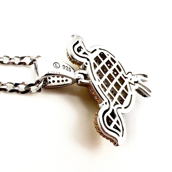 Iced Out 925 Sterling Silver 3D PowerPuff Girls Bubbles Necklace - Picture 7 of 12